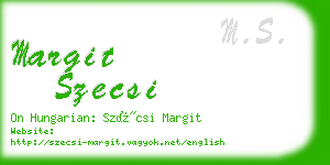 margit szecsi business card